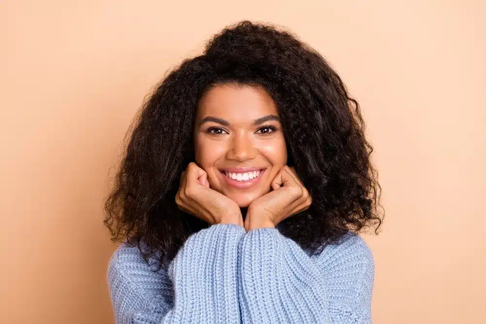 lady is very happy with the anxiety-free dental experience in Silver Spring MD